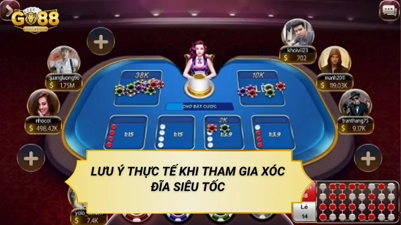 Lưu Ý Thực Tế Khi Tham Gia Xóc Đĩa Siêu Tốc